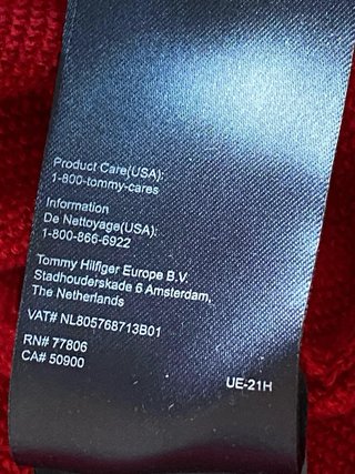 Jersey Tommy Hilfiger Rojo XXL