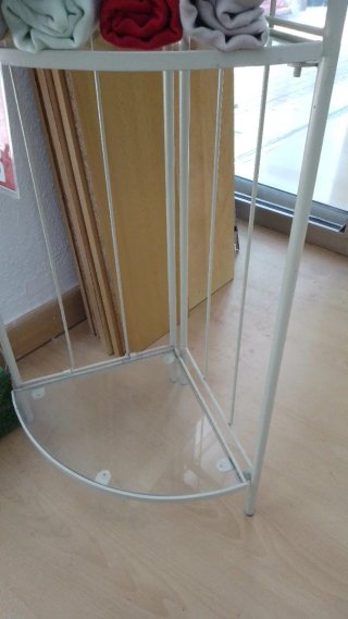 Estantería rinconera forja y cristal