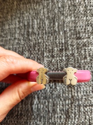Pulsera Tous Oso Rosa y Plata