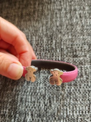 Pulsera Tous Oso Rosa y Plata