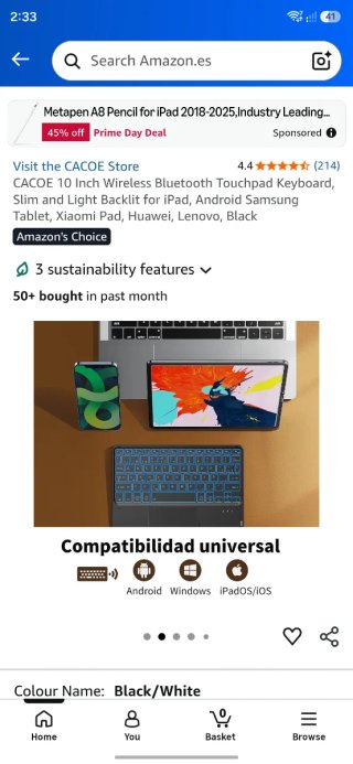 Teclado Bluetooth Negro