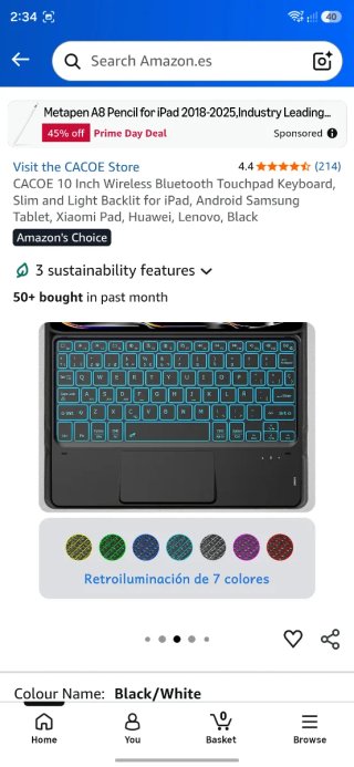 Teclado Bluetooth Negro