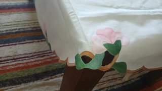 Mantelería vintage flores patchwork