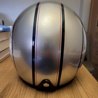 Casco Jet Plata, modelo Classic Pendejo XL