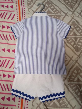 Conjunto ceremonia niño rayas y blanco