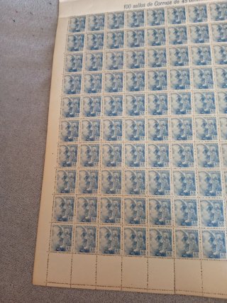 100 sellos Francisco Franco 45 céntimos