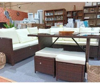 RINCONERA Y MESA Ratan terraza jardin