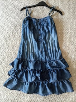 Vestido vaquero tirantes volantes