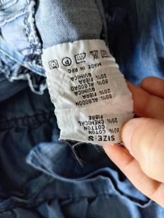 Vestido vaquero tirantes volantes