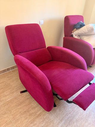 Sillones orejeros granate/morado