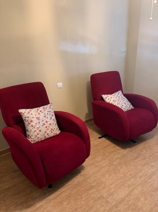 Sillones orejeros granate/morado