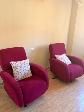 Sillones orejeros granate/morado