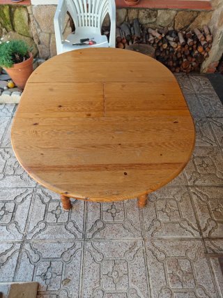 Mesa redonda extensible madera maciza