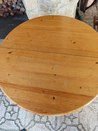 Mesa redonda extensible madera maciza