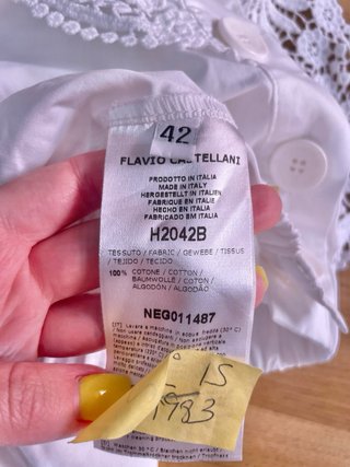 Top blanco Flavio Castellani con encaje