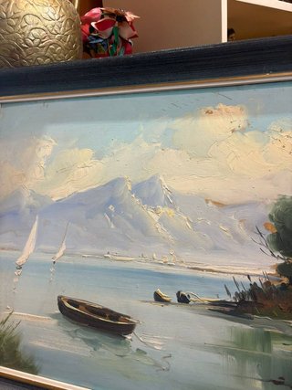 CUADRO DE LAGO Y MONTAÑAS