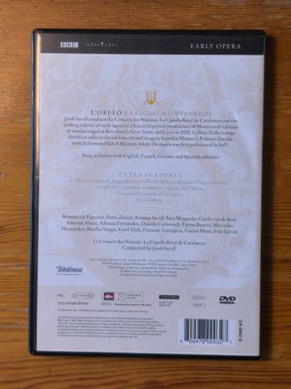 DVD L'Orfeo Monteverdi BBC Opus Arte