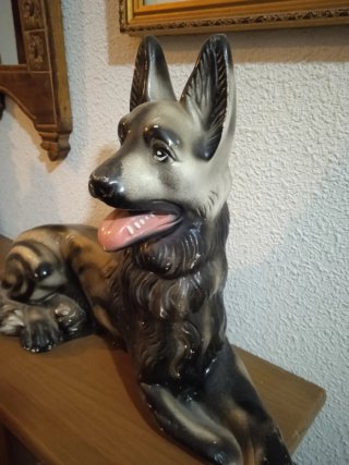 Figura Perro Pastor Alemán Vintage
