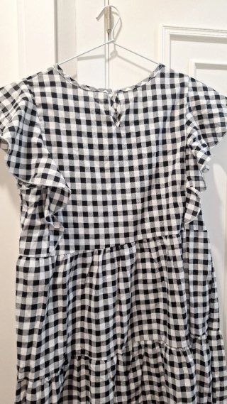 Vestido cuadros blanco y negro T. L