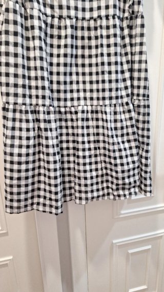 Vestido cuadros blanco y negro T. L