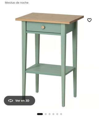 Mesita Noche Ikea Verde Madera