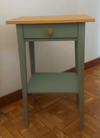 Mesita Noche Ikea Verde Madera