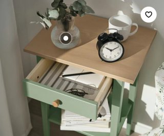 Mesita Noche Ikea Verde Madera