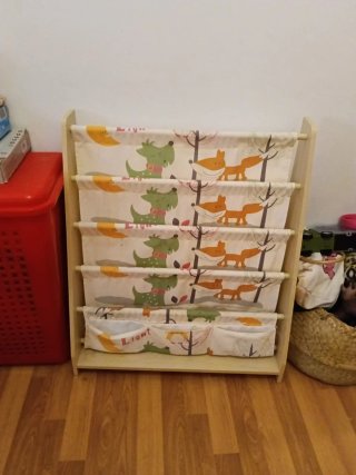 Estantería infantil tela y madera