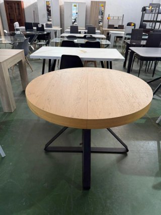 Mesa redonda madera y metal