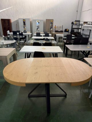 Mesa redonda madera y metal