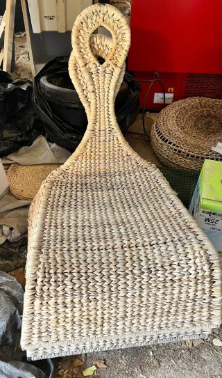 2 Sillones Mecedoras Mimbre y Madera