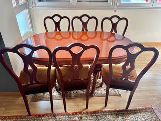 Mesa y 6 Sillas Vintage Estilo Victoriano