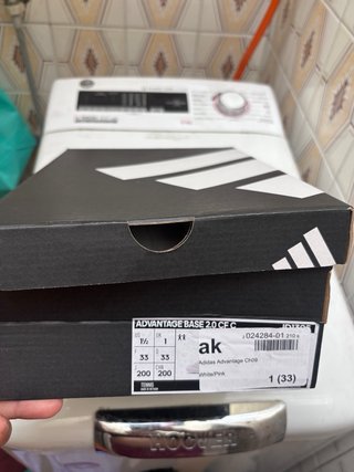 Zapatillas Adidas niña velcro blancas y rosa