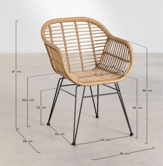 Silla ratán sintético con reposabrazos