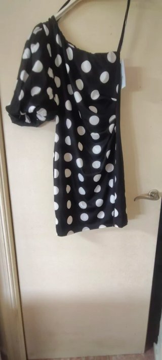 Vestido lunares negro y blanco Talla S/M