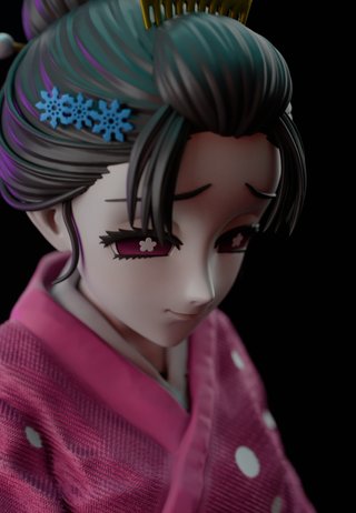 Figura Resina Akaza y Koyuki Kimetsu no Yaiba