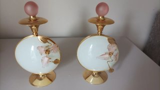 Elegant Set di Trucco in Cristallo e Metallo Dorato
