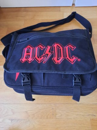 Borsa a cartella ACDC nera e rossa