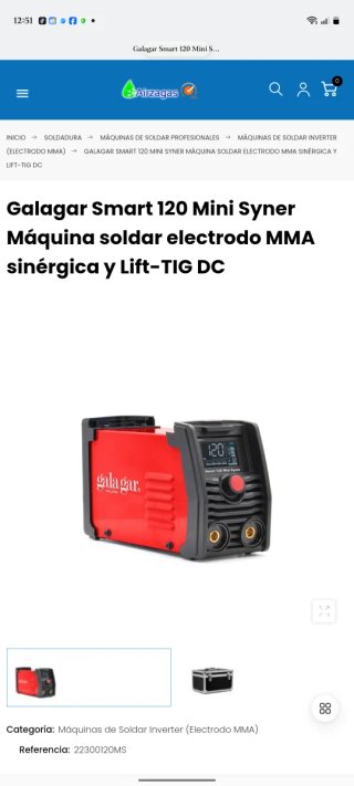 Soldadora Galagar Smart 120 Mini Syner