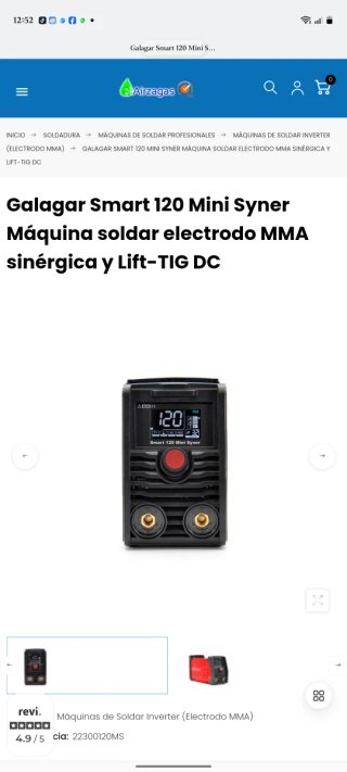 Soldadora Galagar Smart 120 Mini Syner