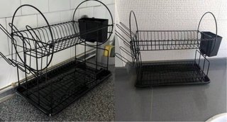 Escurridor de platos metálico negro