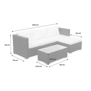 Conjunto Muebles Jardín Ratán y Cristal
