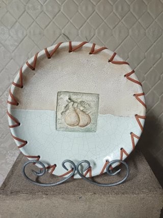 Plato Decorativo Cerámica Peras