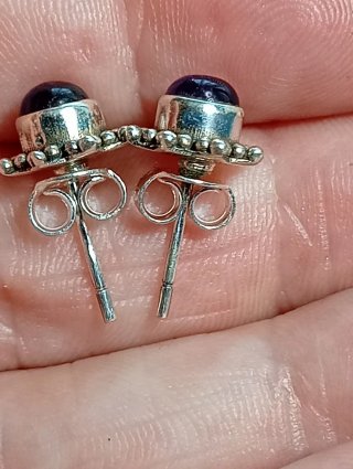 Pendientes Plata Ley Amatista Diseño Floral