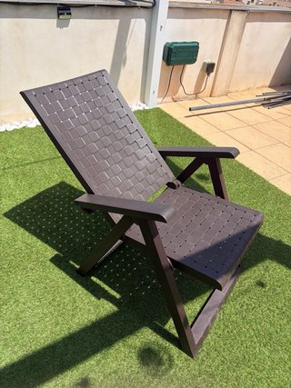 Silla de jardín plegable marrón