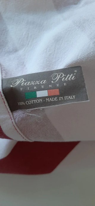 Copriletto/Copritutto a Righe Rosse e Bianche