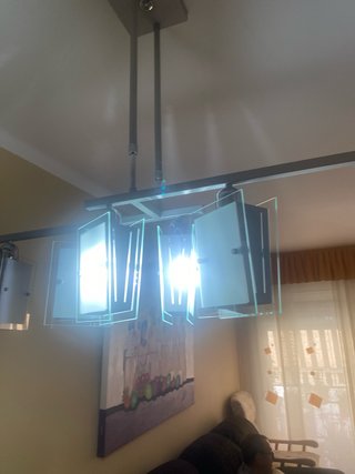 Lámpara de comedor moderna cristal y metal