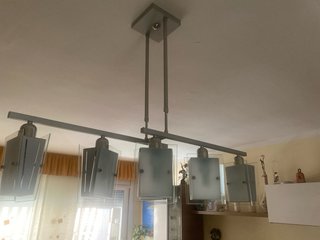 Lámpara de comedor moderna cristal y metal