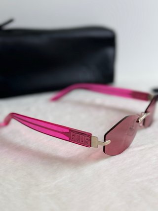 GCDS Occhiali Sole Rimless Rosa Pink Donna Nuovi