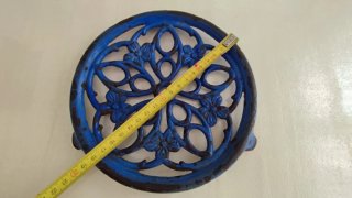 Salvamanteles de hierro fundido azul